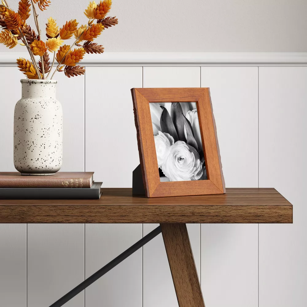 5' x 7' Vertical Sides Natural Frame Antique Wood: Rustic Tabletop Easel Back Display